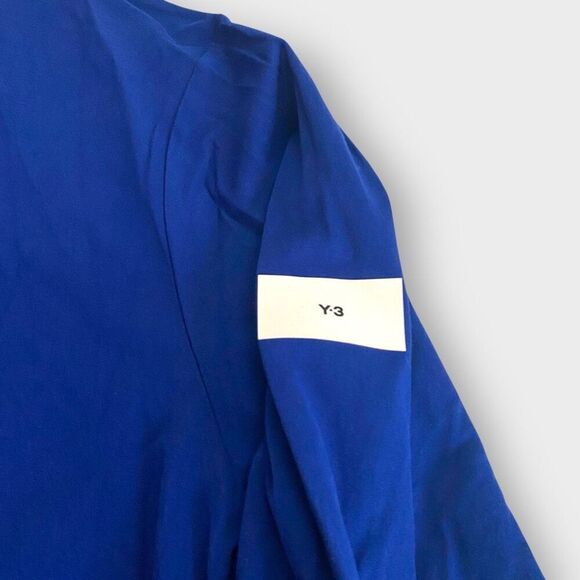 Adidas Y-3 Blue Mock Neck Long Sleeved Logo Tee IB4775 Mens Size Medium New (a) - Picture 5 of 9
